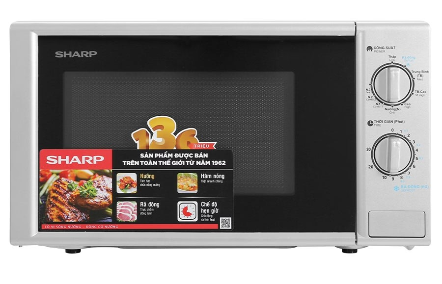 Lò Vi Sóng Sharp Có Nướng R-G228VN-SL 20 Lít