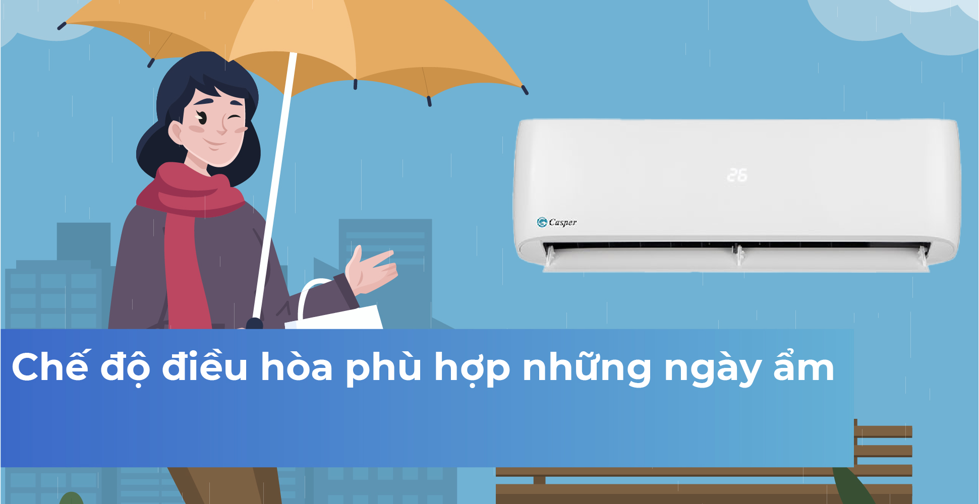 Chế độ điều hòa phù hợp những ngày ẩm