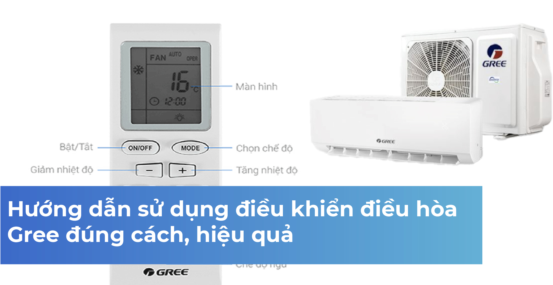 Hướng dẫn sử dụng điều khiển điều hòa Gree đúng cách, hiệu quả